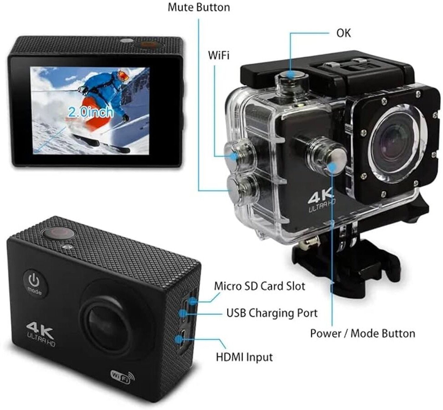 Akaso Sports Action camera 4k Ultra HD 20MP Wifi 30M Waterproof Action Camera Sports DV Camcorder Sports and Action Camera Price in India - Buy Akaso Sports Action camera 4k Ultra HD 20MP Wifi 30M Waterproof Action Camera Sports DV Camcorder Sports and Action Camera online at Flipkart.com