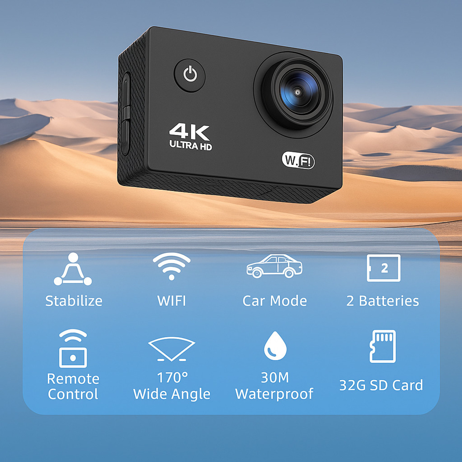 Image of Neture Mini Camera 4k Waterproof Vlogging Camera full hd Helmet 4k Sports and Action Camera (Black, 16 MP)