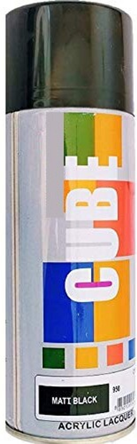 Cube Aerosol Spray Paint 400 ml Matt Black - Image 2