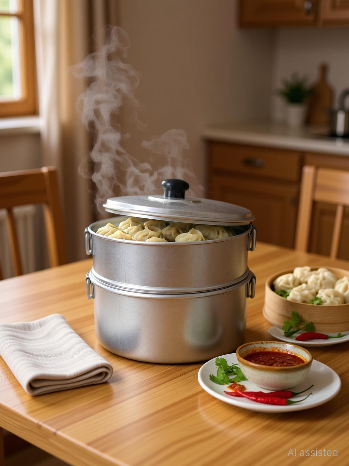 Image of Rakesh Gold Stainless Steel cooker container, cooker separator for 3 Litre Inner Lid Cooker Stainless Steel Steamer (3 L)