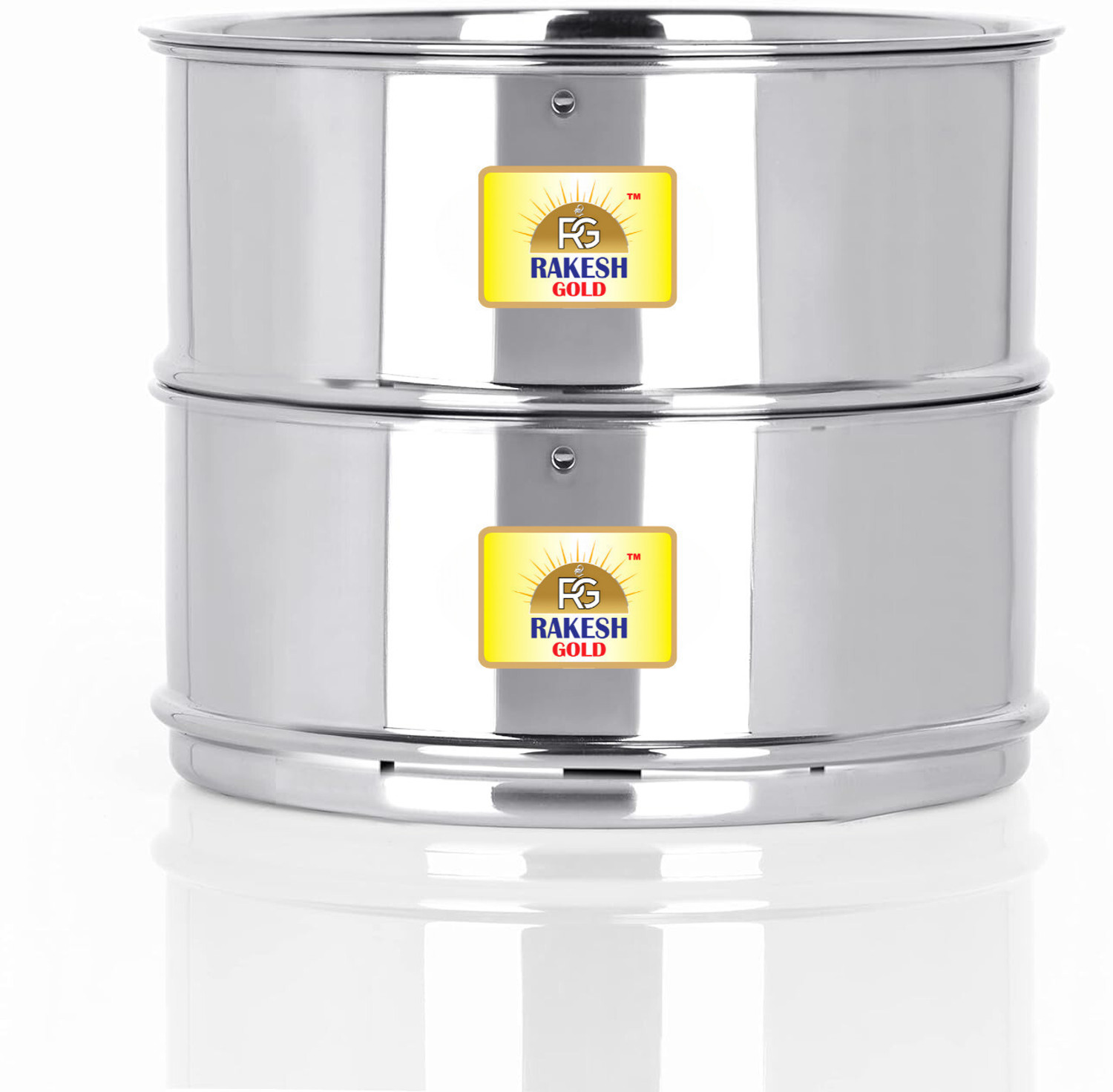 Image of Rakesh Gold Stainless Steel Cooker containers, set of 2 pc suitable for 5 & 5.5 litre cooker Stainless Steel Steamer (5 L)
