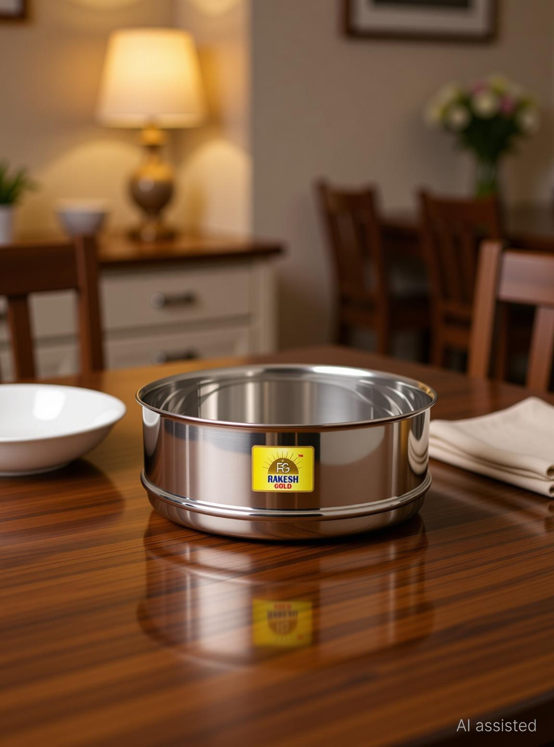Image of Rakesh Gold Stainless Steel Cooker containers, set of 2 pc suitable for 5 & 5.5 litre cooker Stainless Steel Steamer (5 L)