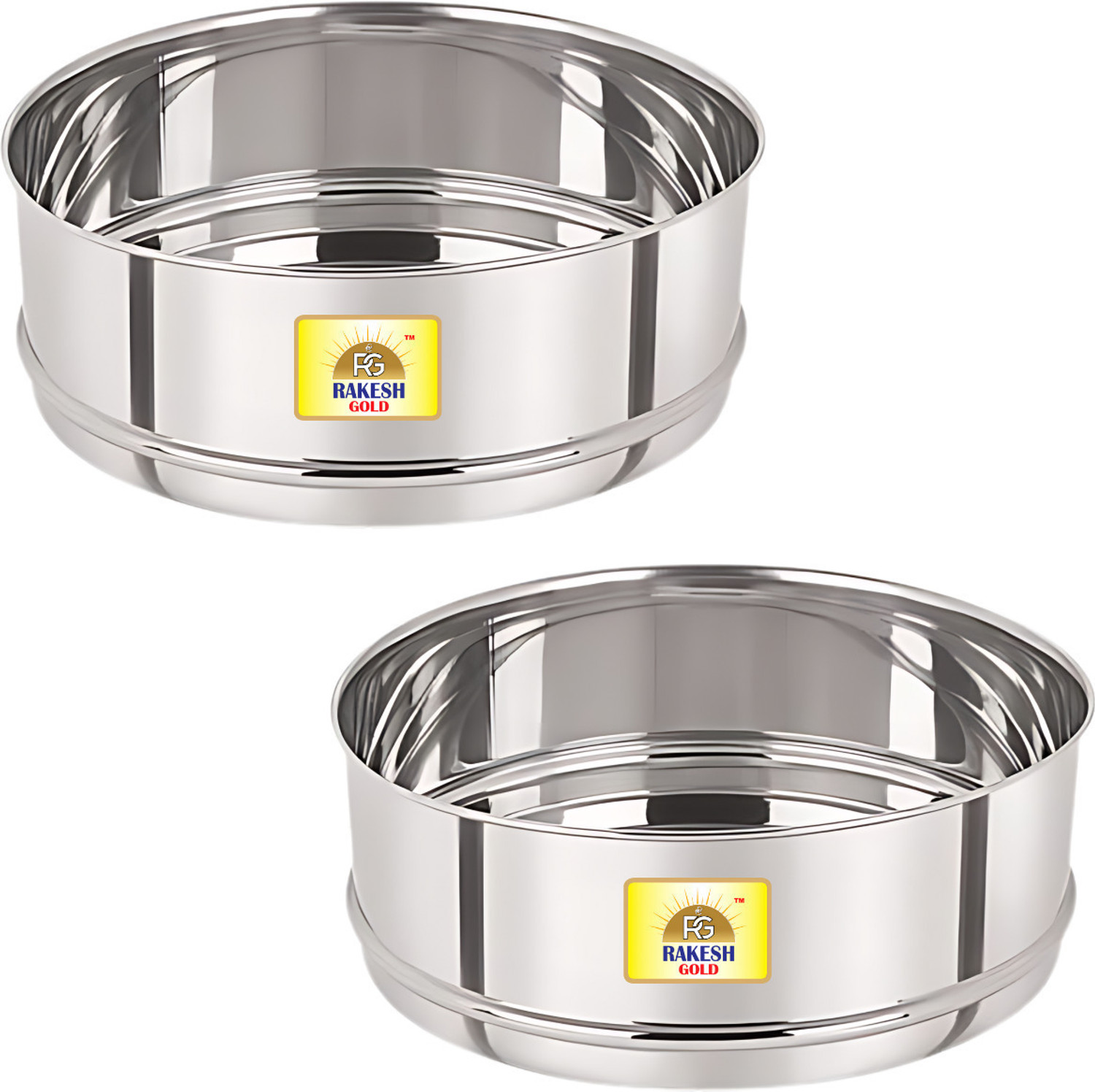 Image of Rakesh Gold Stainless Steel Cooker containers, set of 2 pc suitable for 5 & 5.5 litre cooker Stainless Steel Steamer (5 L)