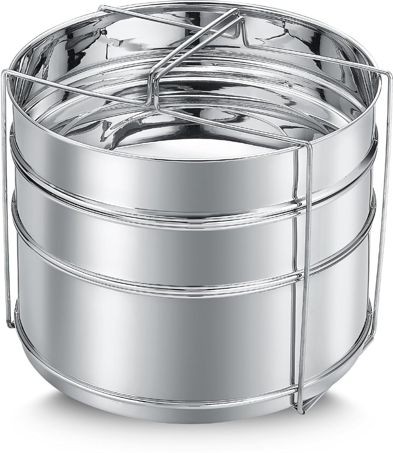 Image of Rakesh Gold Stainless Steel Cooker containers, set of 2 pc suitable for 5 & 5.5 litre cooker Stainless Steel Steamer (5 L)