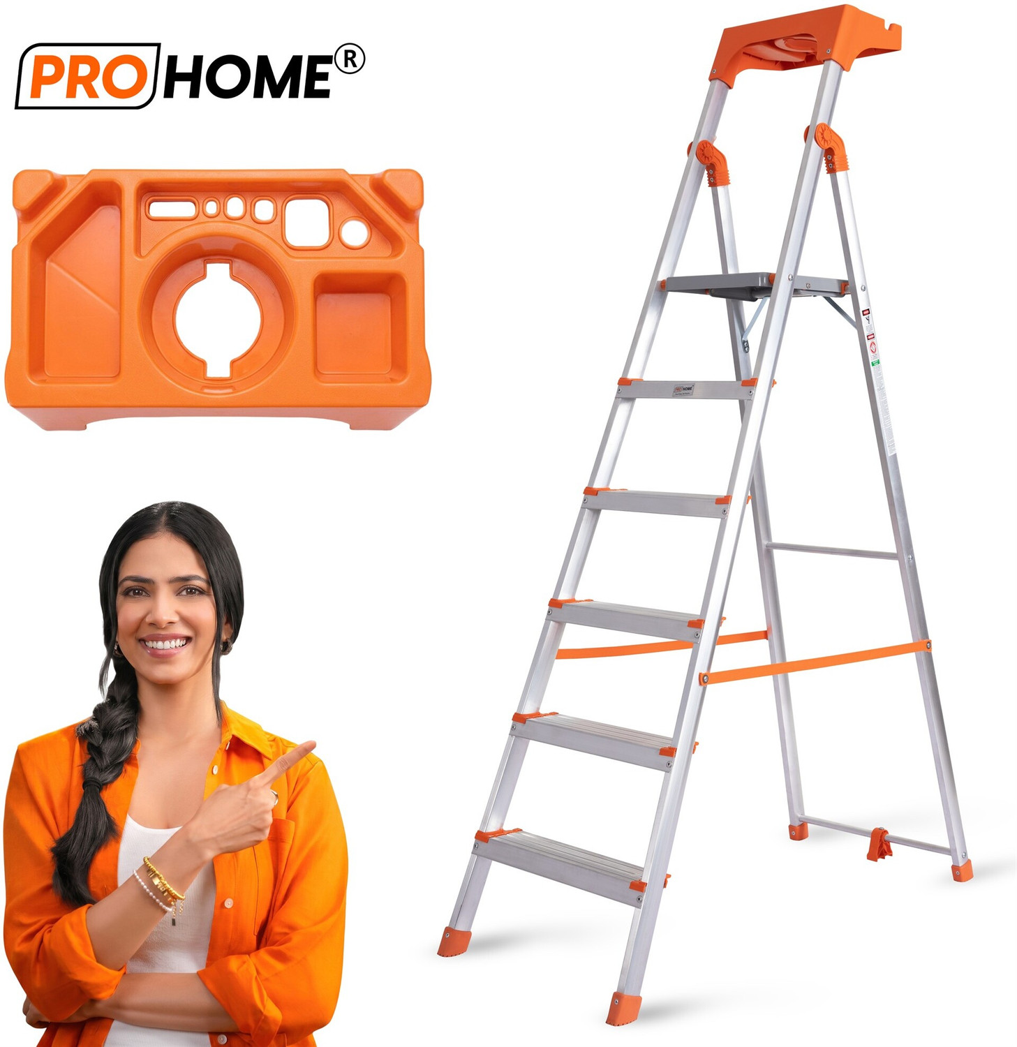 ProHome 6 Step Folding Ladder - Image 1