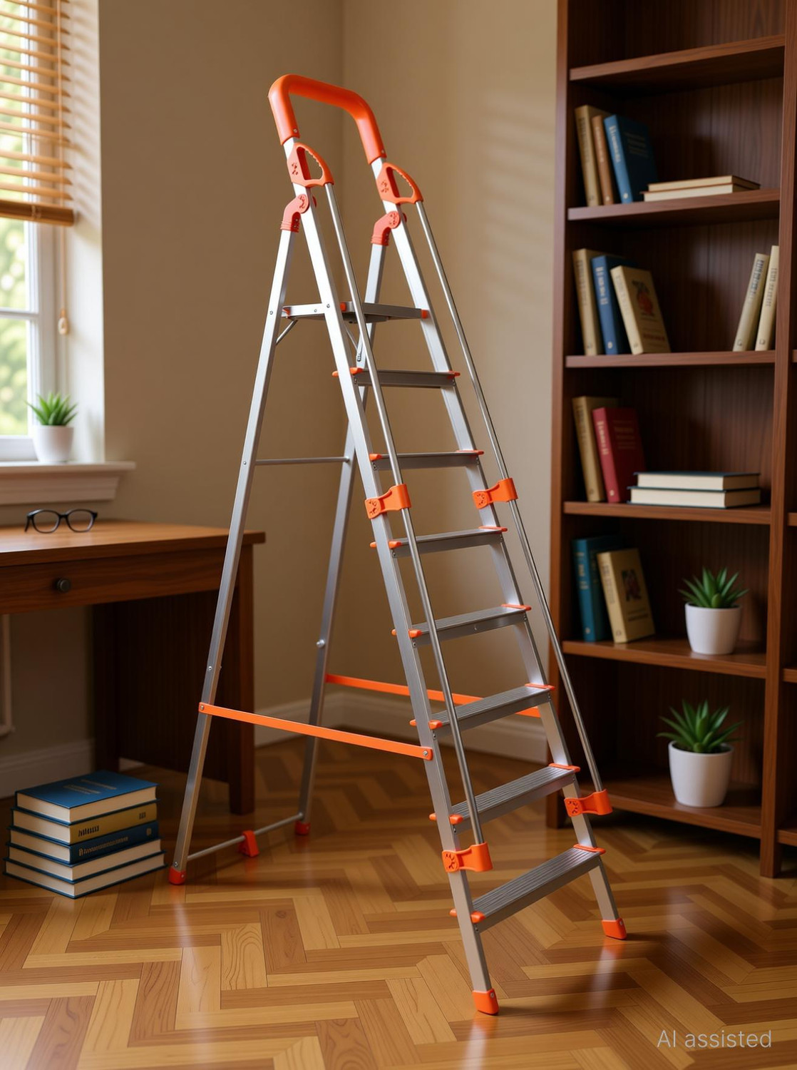 Image of Plantex Ladder for Home (3.2 m /10.5 Feet) Stainless Steel Telescopic Ladder (EN131) Steel Ladder