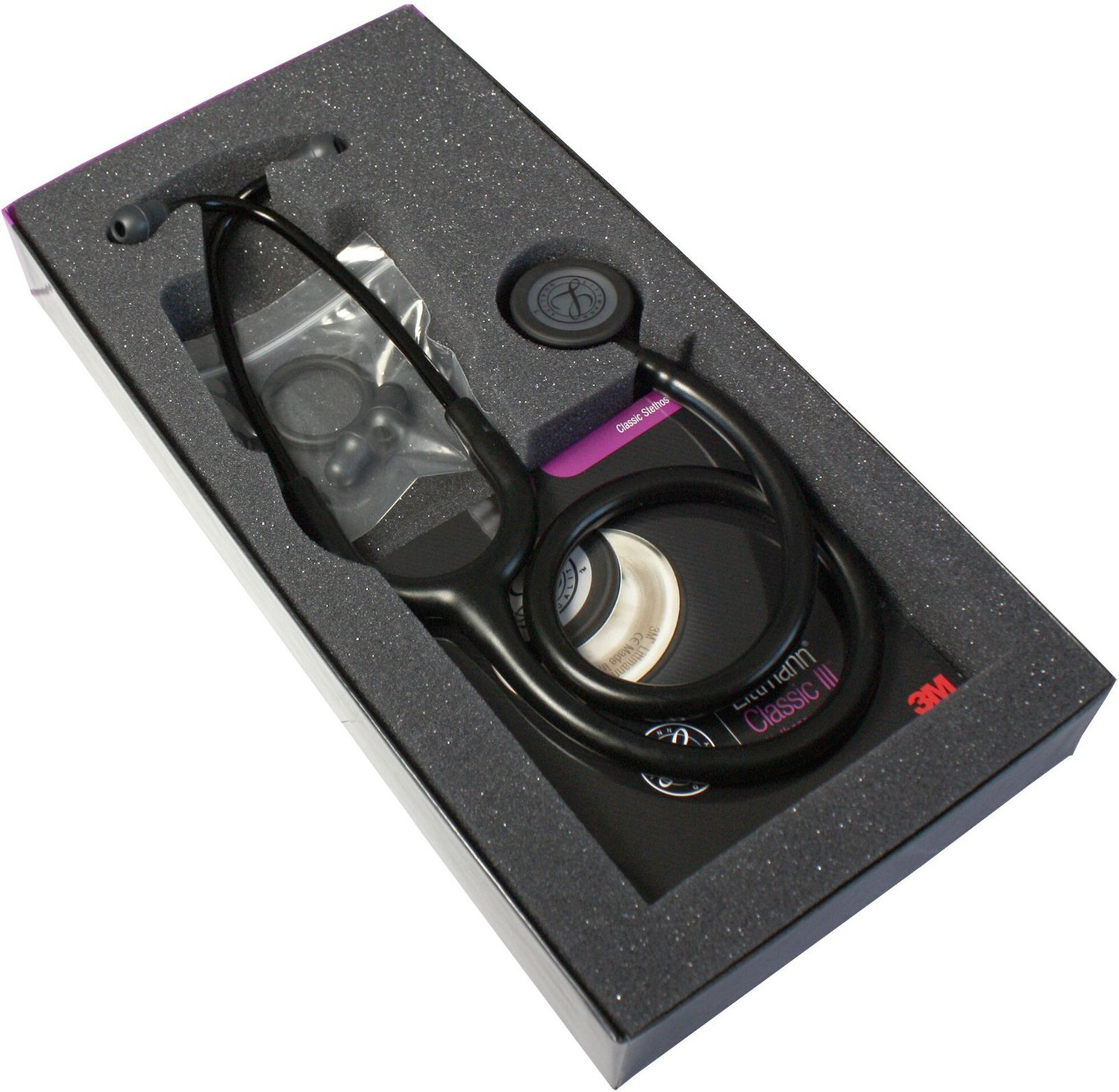 Image of 3M Littmann Classic III Monitoring Stethoscope, Black Edition Classic III 5803 Stethoscope (Black)