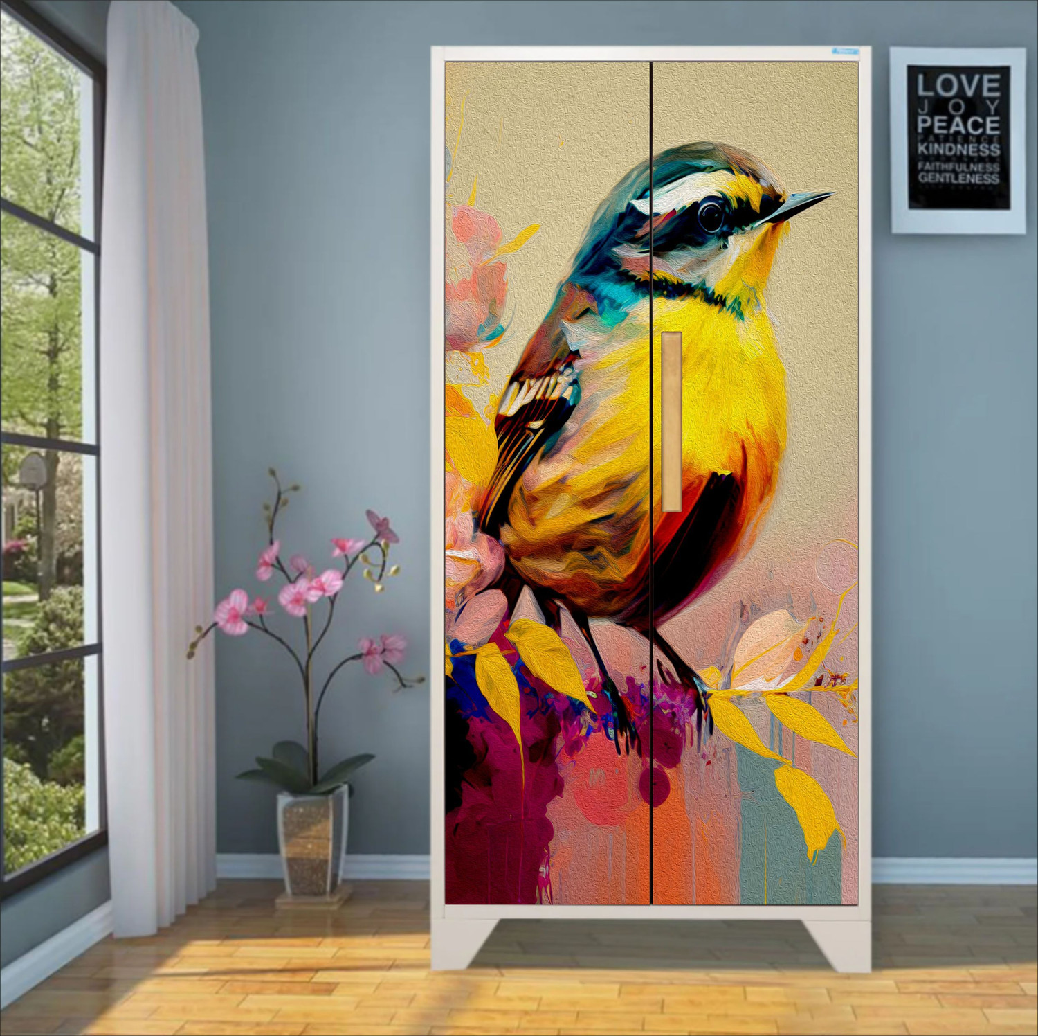 Image of We Kreate 78 inch Almirah Door Decorative Sticker|Wardrobe Makeover Sticker for Almirah Self Adhesive Sticker (Pack of 1)