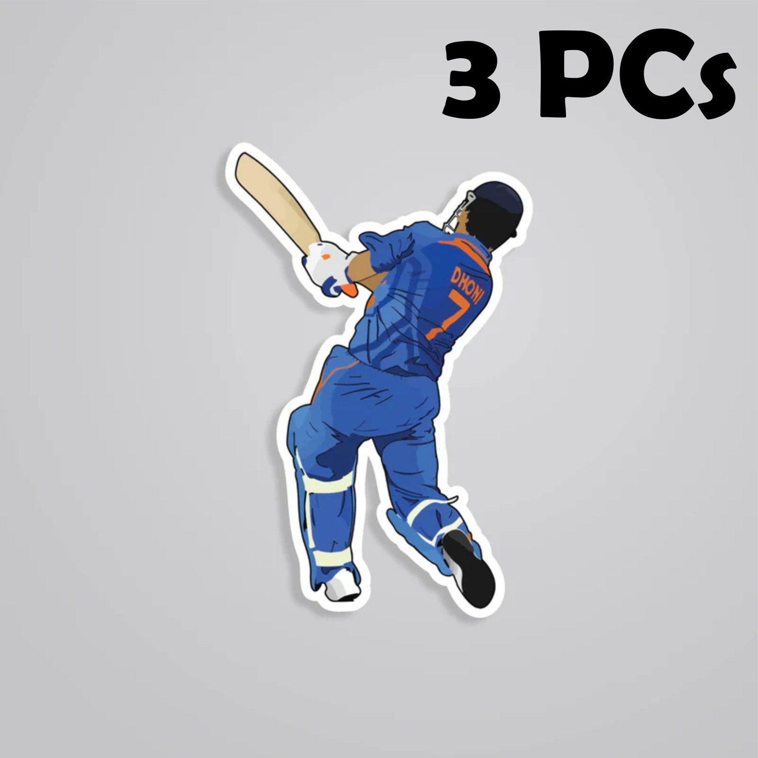 Image of ESTLIO 6 inch Indian Cricket Player Logo Sticker Pack Removable Sticker (Pack of 3)