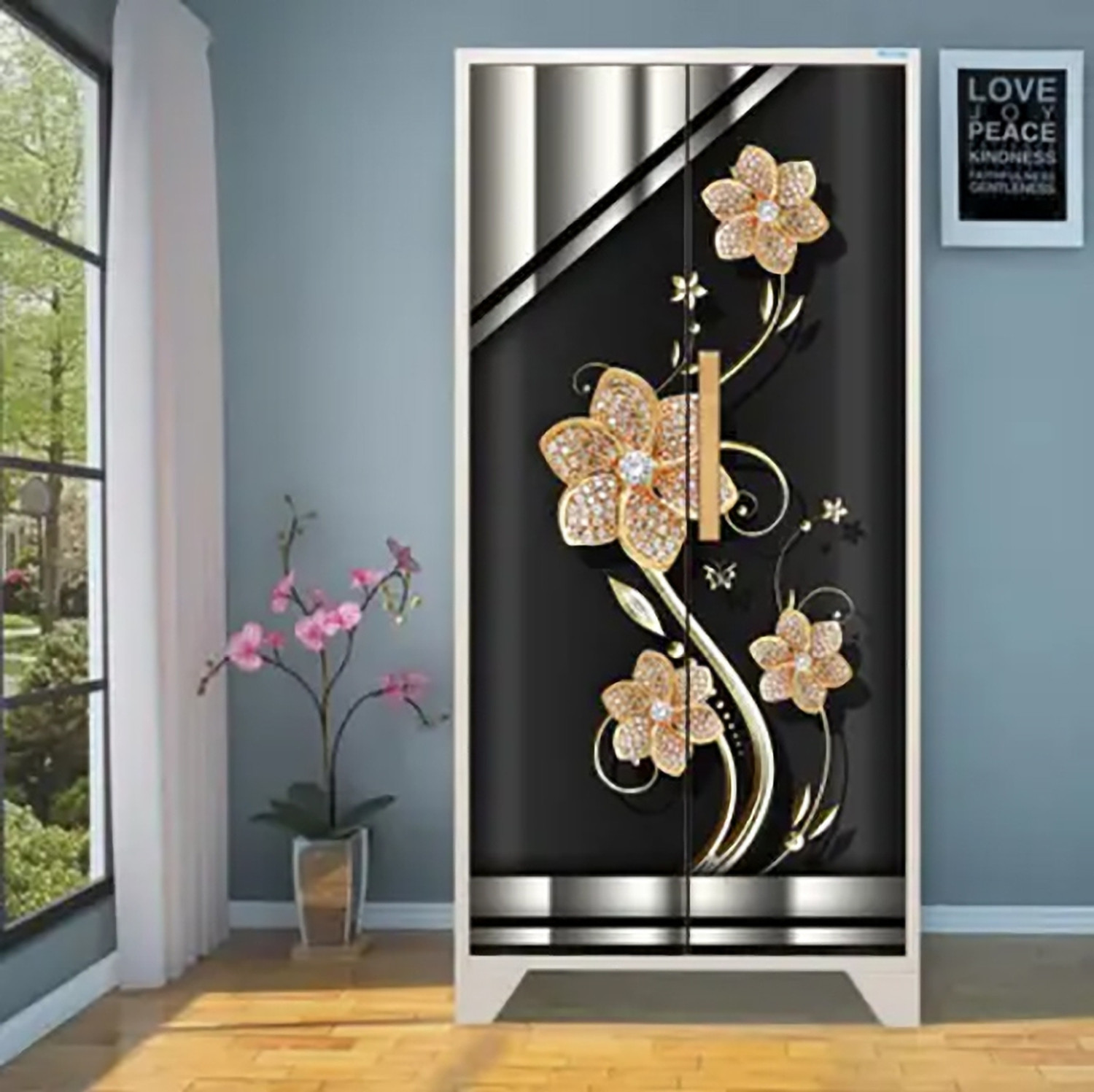 Image of We Kreate 78 inch Almirah Door Decorative Sticker|Wardrobe Makeover Sticker for Almirah Self Adhesive Sticker (Pack of 1)
