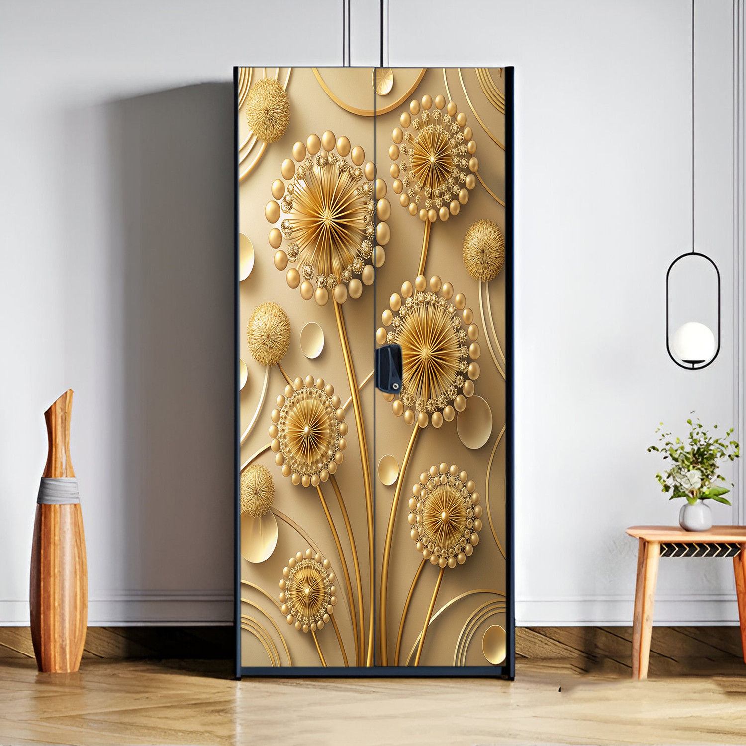 Image of We Kreate 78 inch Almirah Door Decorative Sticker|Wardrobe Makeover Sticker for Almirah Self Adhesive Sticker (Pack of 1)
