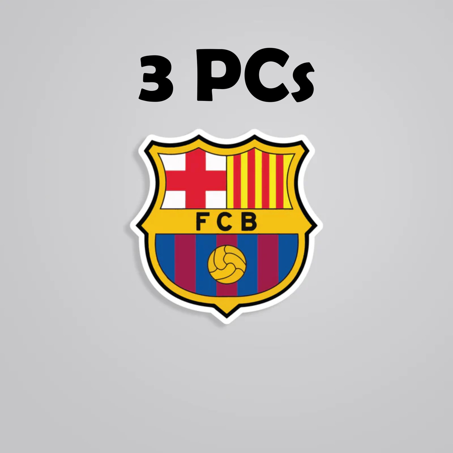 Image of ESTLIO 6 inch FCB Football Team Mini Logo Stickers Removable Sticker (Pack of 3)