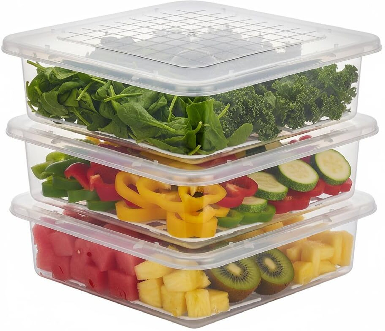 Image of Rosebee Plastic Fridge Container - 2400 ml (Pack of 4, Clear)