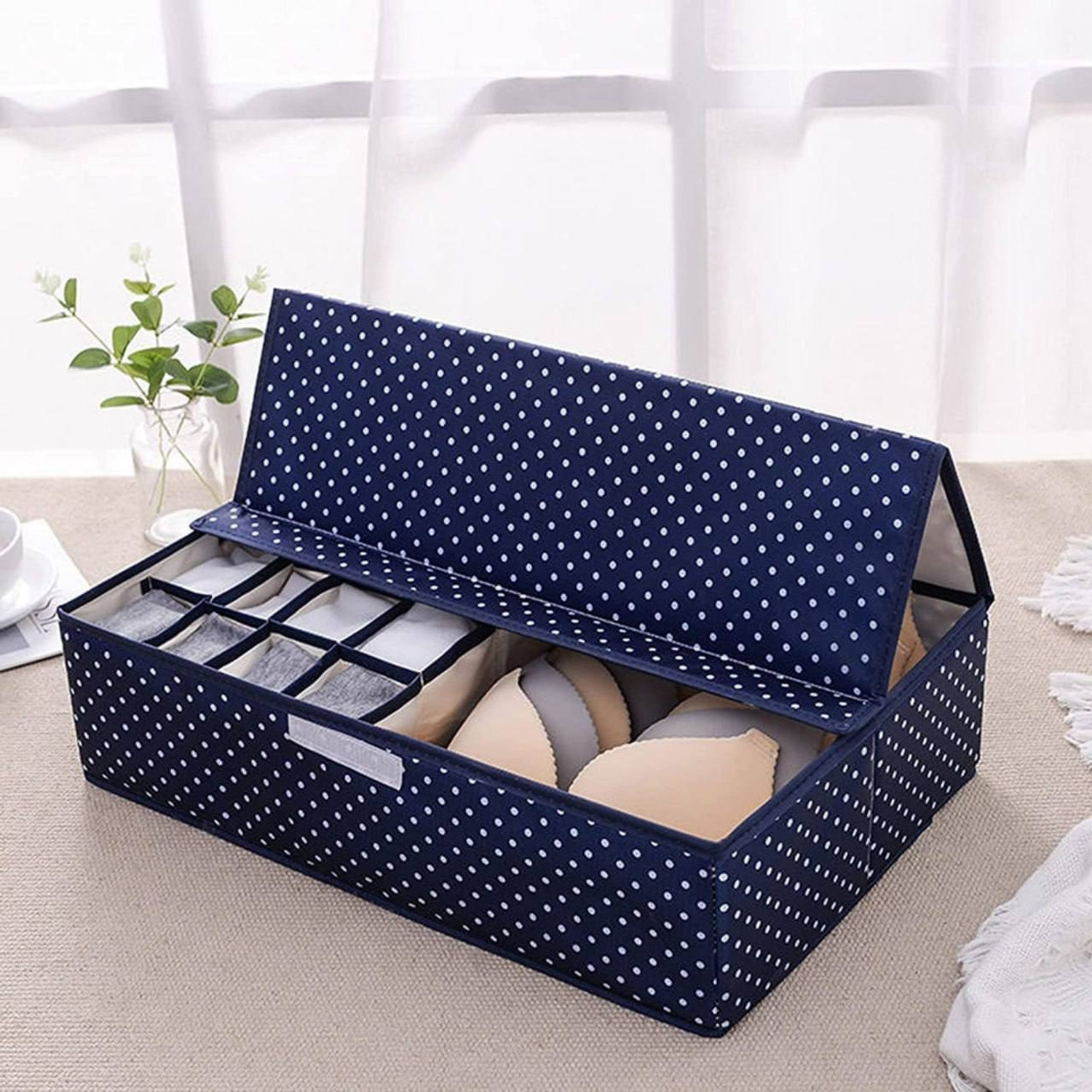 Image of JOYO Plastics Scottish 6 Pcs Container With 1 Basket Pack of 7 Pcs Storage Box (Blue)