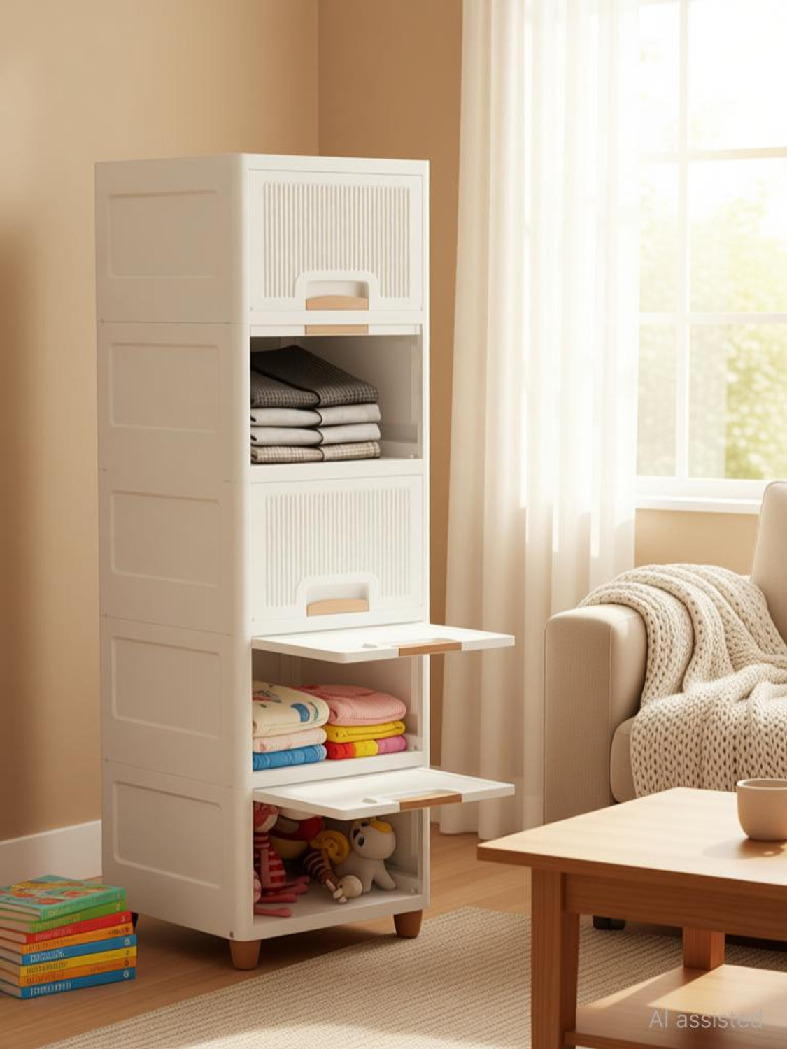 Image of MAXTID Shelf Organizers (White, Plastic)