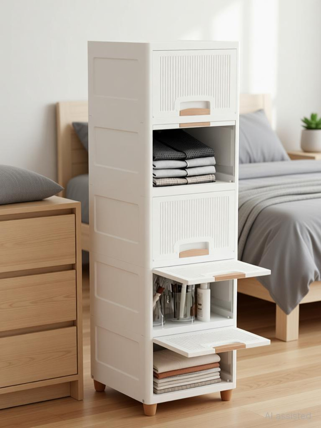 Image of MAXTID Shelf Organizers (White, Plastic)