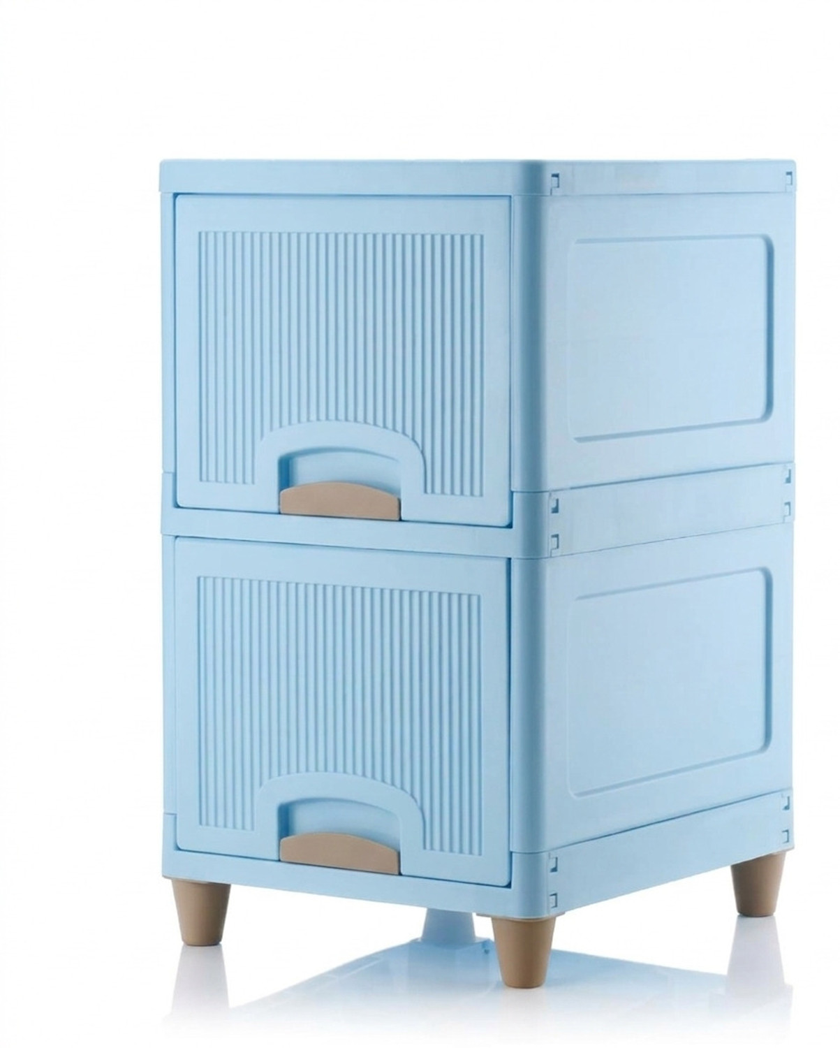 Image of MAXTID Plastic Semi-Open Book Shelf (Finish Color - Blue, DIY(Do-It-Yourself))