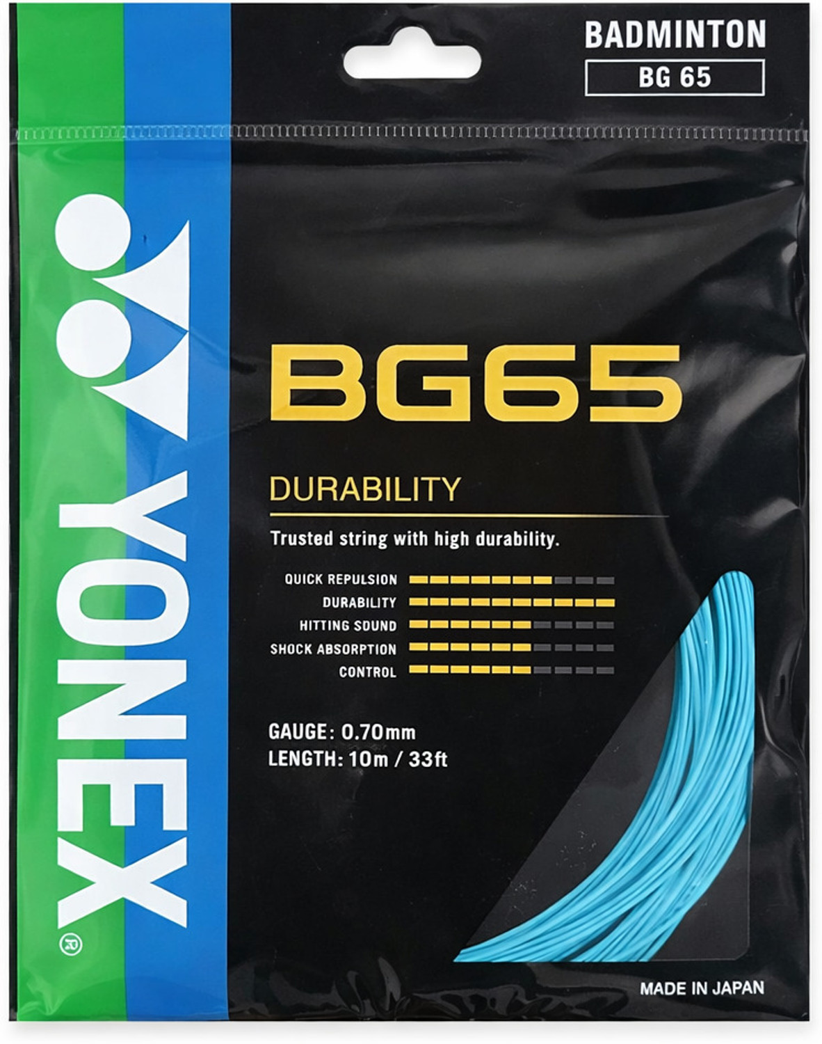 Image of badmint BG 65 TITANIUM 0.7 Badminton String - 10 m (Blue)