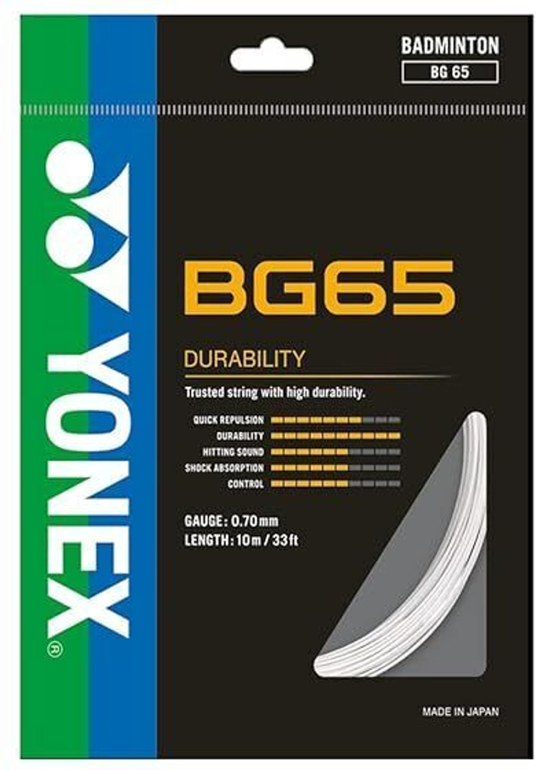 Image of BG 65 0.7 Badminton String - 10 m (Black)