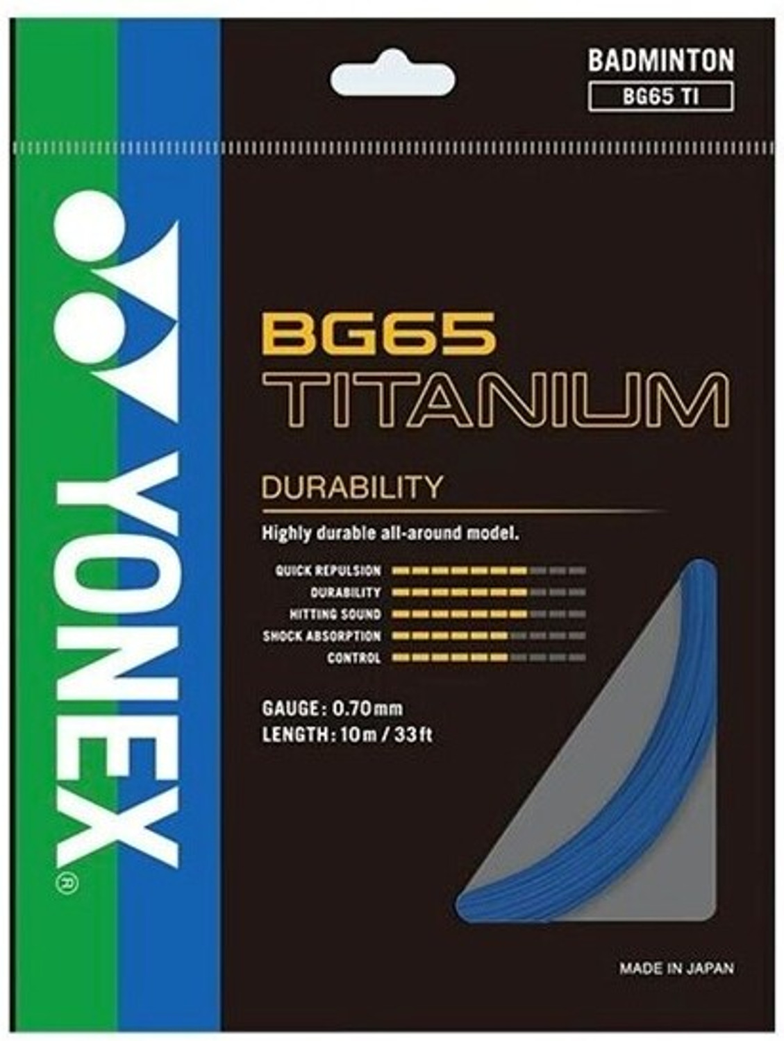 Image of badmint BG 65 TITANIUM 0.7 Badminton String - 10 m (Blue)