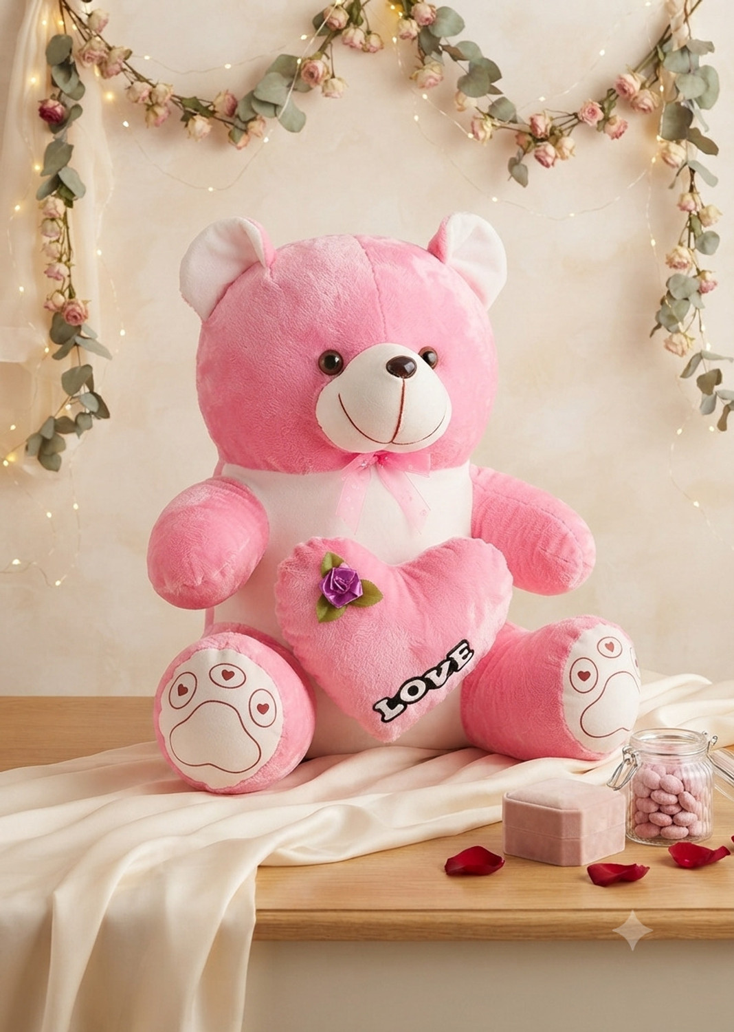 Image of Satyam soft toys Giant Pink Stuffed Teddy 5ft Perfect Birthday Gift - 60 inch (Pink)