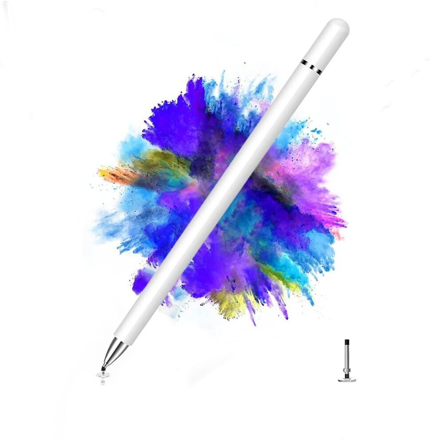 Image of Dyazo Plus Universal High Capacitive Stylus Pen for Touch Screen Device with Finepoint Disc Stylus (White)