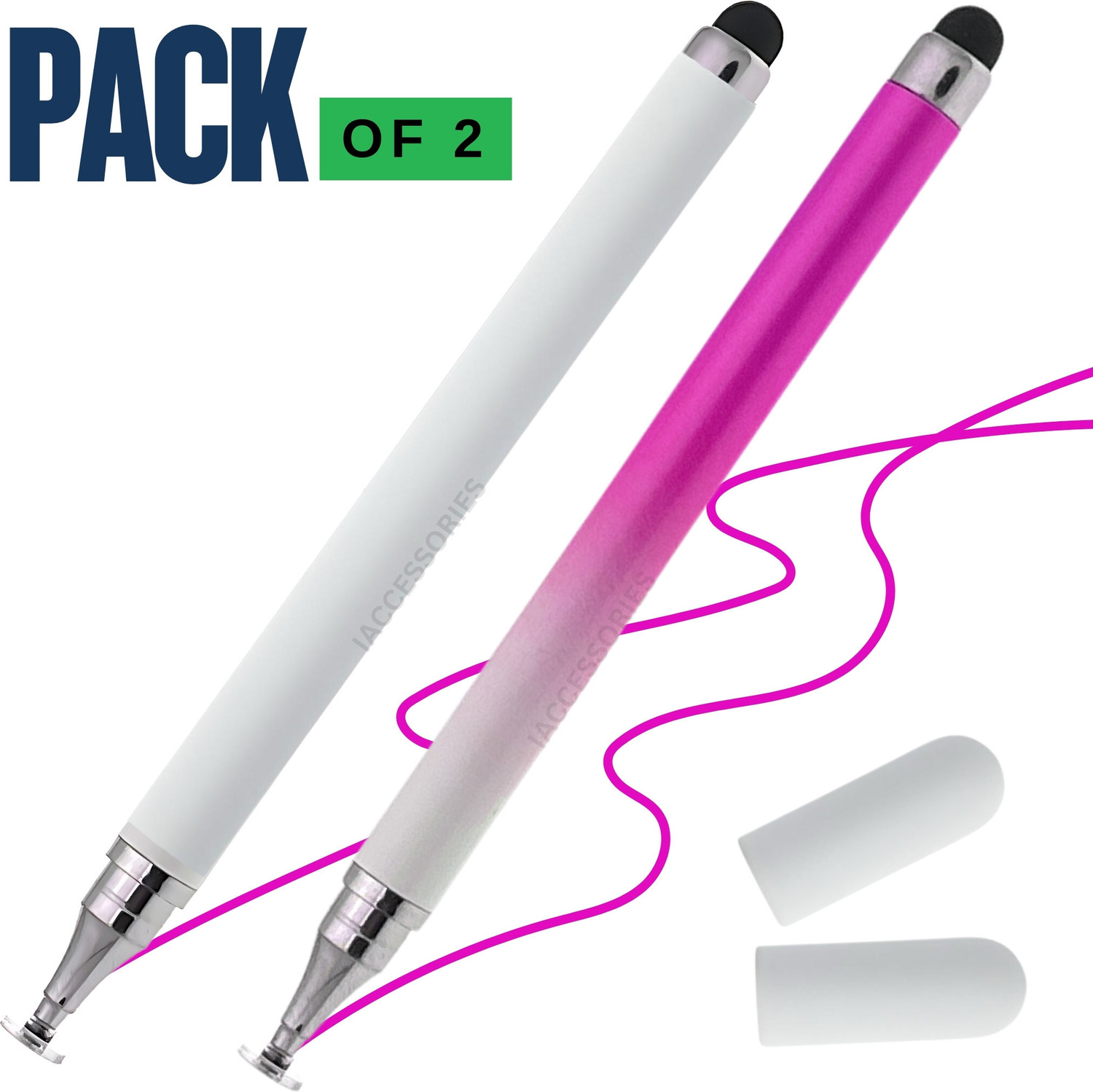 Image of Dyazo Plus Universal High Capacitive Stylus Pen for Touch Screen Device with Finepoint Disc Stylus (White)