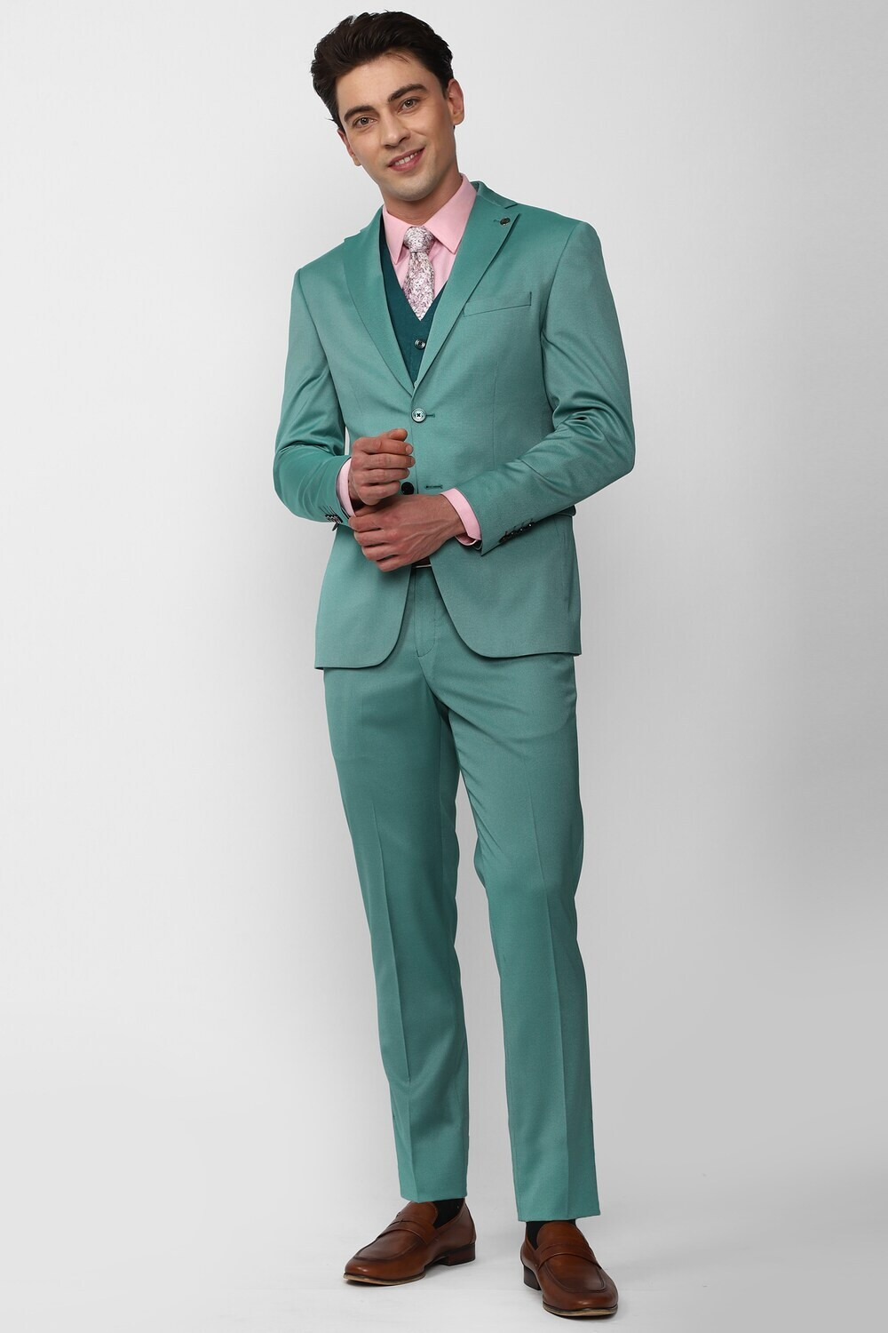 Image of PETER ENGLAND Men Single Breasted - 2 button Solid Suit