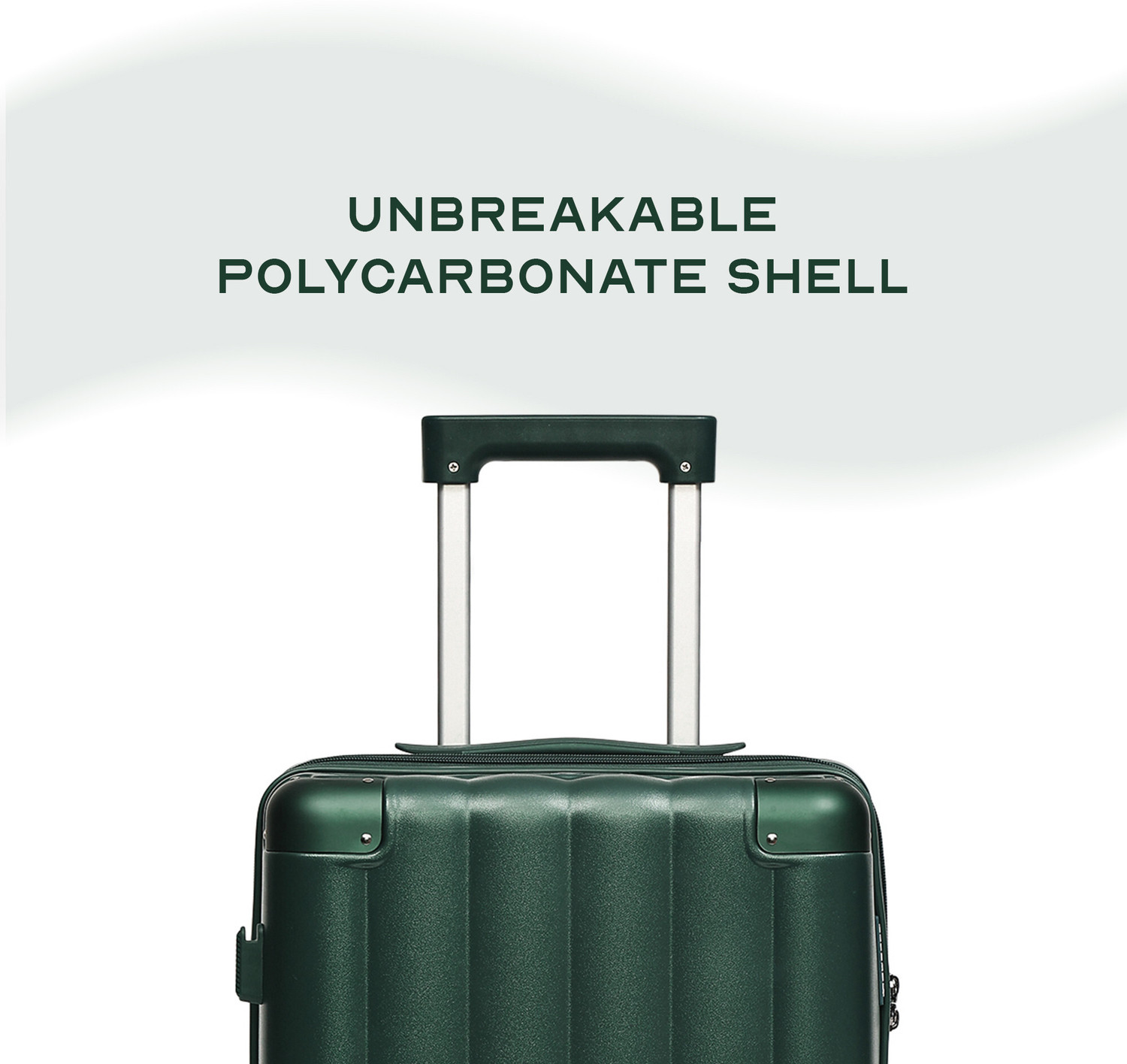 Image of Assembly Small Cabin Suitcase (55 cm) 8 Wheels - Premium Polycarbonate Hardsided luggage 20 inch and TSA Lock for Flights Travel - Green