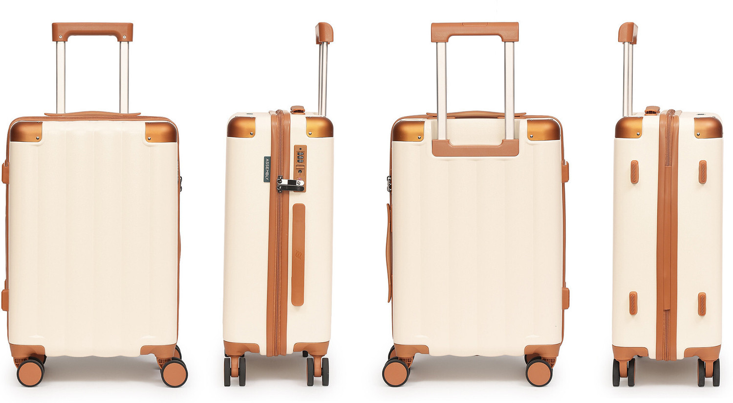 Image of Assembly Small Cabin Suitcase (36 cm) 8 Wheels - Premium Polycarbonate Hardsided luggage 20 inch and TSA Lock for Flights Travel - Beige