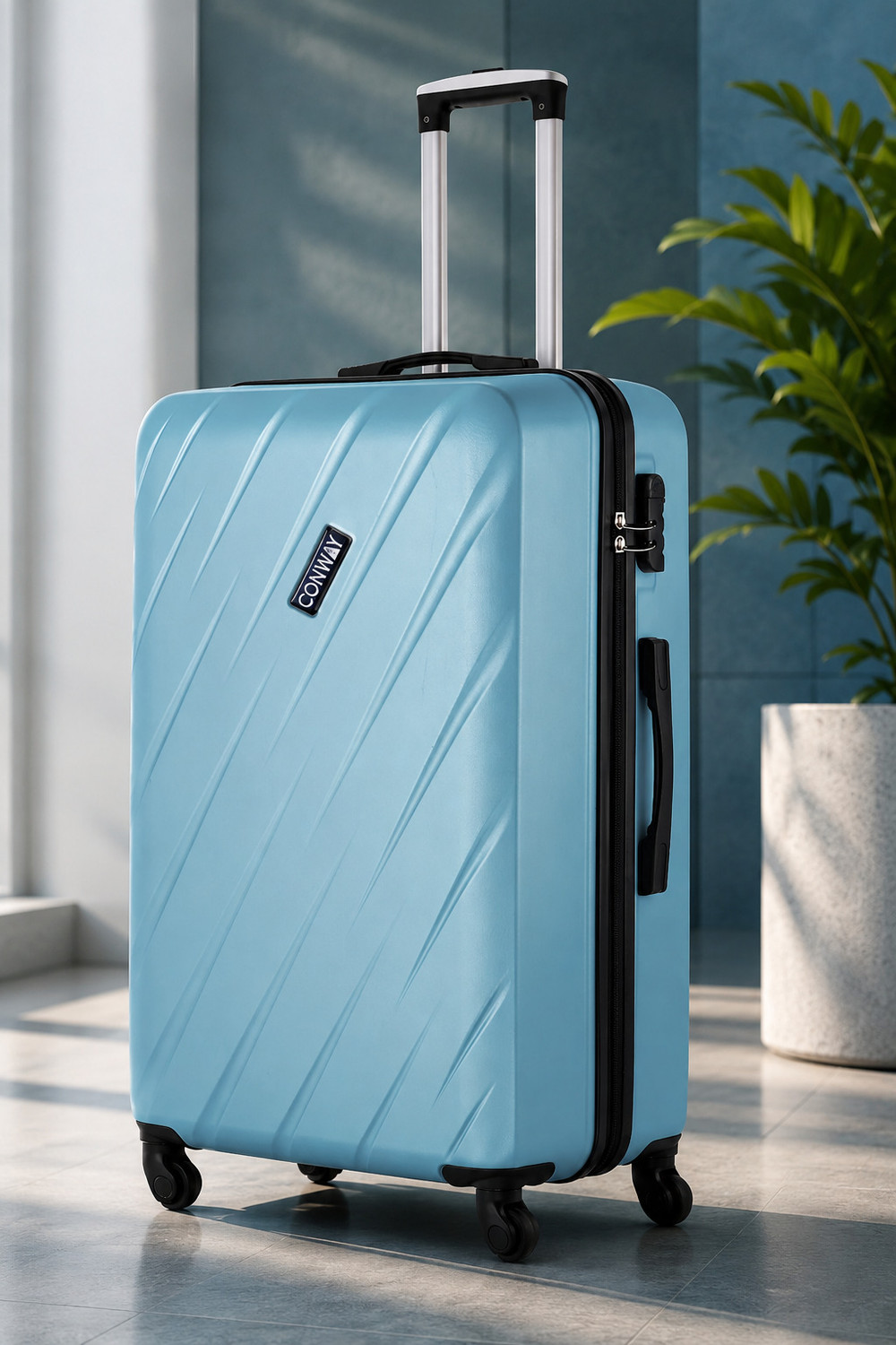 CONWAY Small Cabin Suitcase 51cm 8-Wheel Teal - Image 1