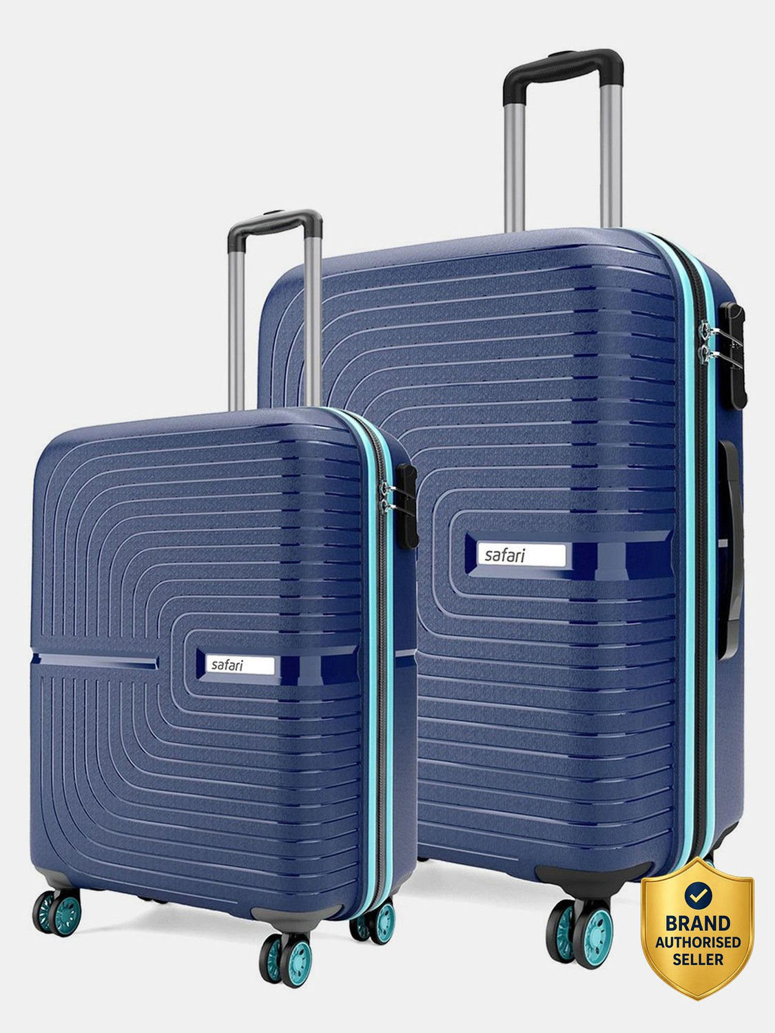 Image of ARISTOCRAT Hard Body Set of 2 Luggage 8 Wheels - Olympus 2P Set (Cabin+Large) - Trolley Bag - Blue