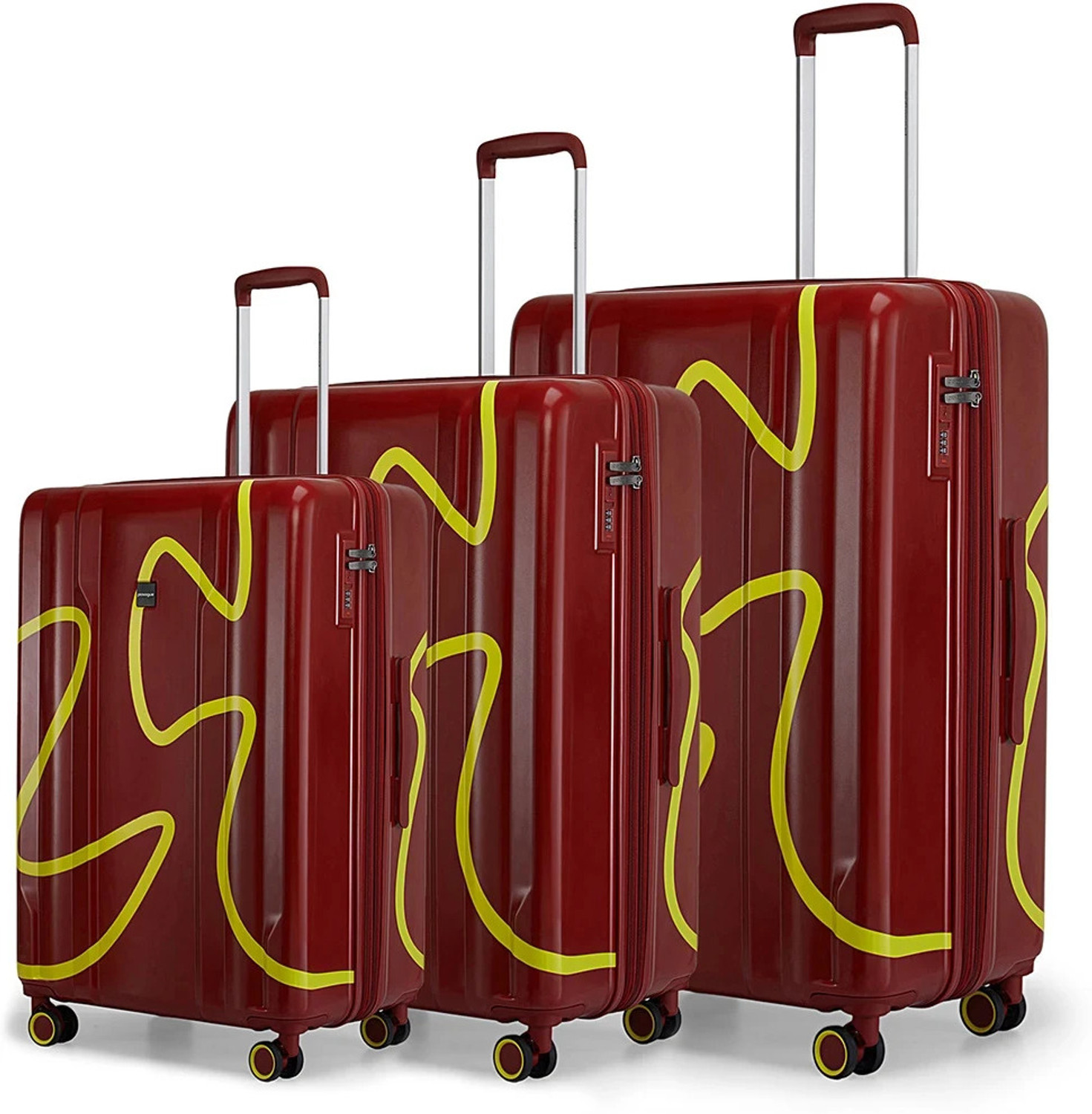 Image of Kamiliant by American Tourister Hard Body Set of 3 Luggage 4 Wheels - Falcon Grey 3 Pc Set Small, Medium & Large Polypropylene (PP) - Grey