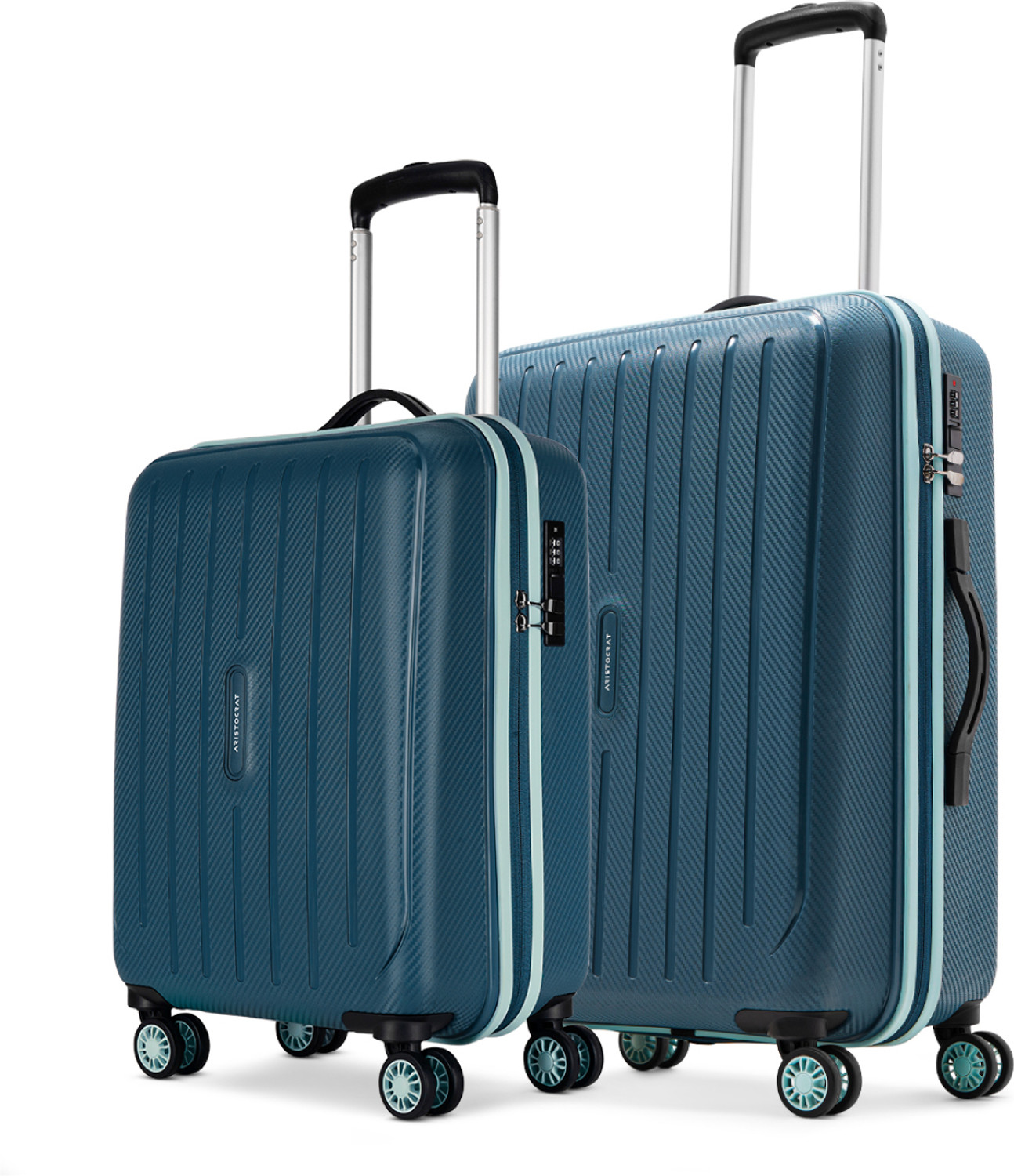ARISTOCRAT Photon Max Hard Side Luggage | Trolley Bag With Flushed Combination Lock Cabin & Check-in Set 4 Wheels - 26 Inch