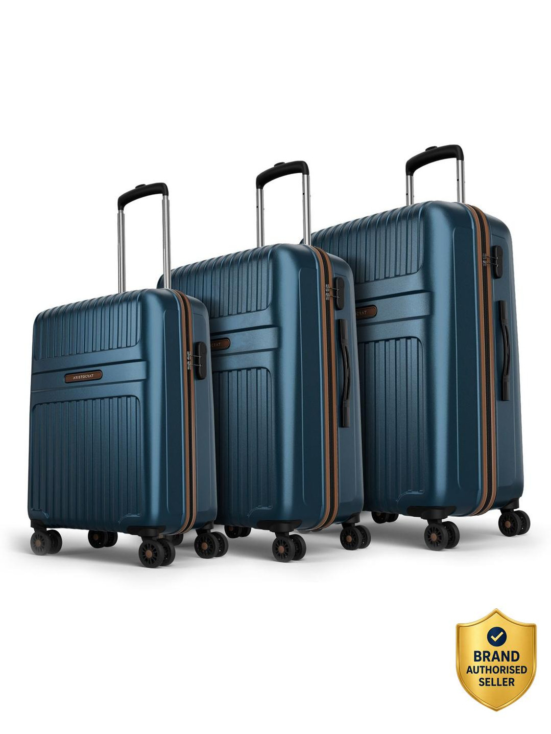 ARISTOCRAT Hard Body 3 Luggage Set 8 Wheels Blue - Image 1