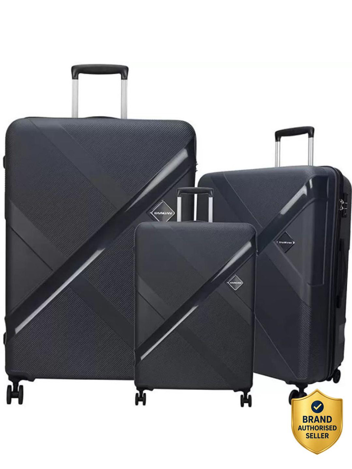 Image of Kamiliant by American Tourister Hard Body Set of 3 Luggage 4 Wheels - Falcon Grey 3 Pc Set Small, Medium & Large Polypropylene (PP) - Grey