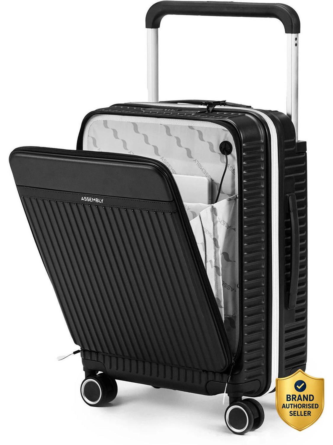 Image of Assembly Hard Body Set of 2 Luggage 8 Wheels - Polycarbonate Cabin Trolley Bag (53cm) & Large Checkin Suitcase (73cm)- TSA Lock - Green