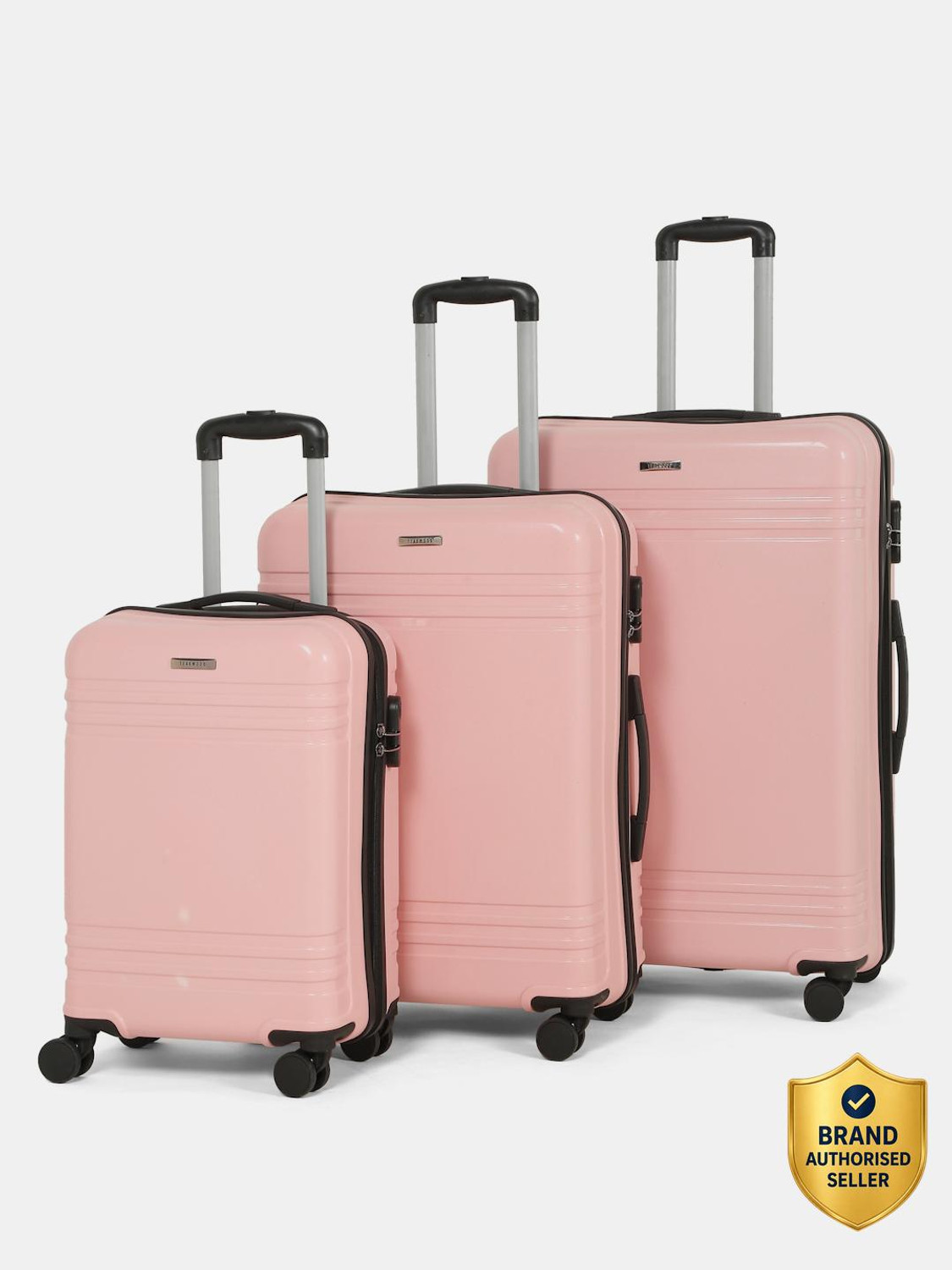 Image of NASHER MILES Large Check-in Suitcase (75 cm) 8 Wheels - Hard-Sided Polypropylene Check-in Luggage Pink 75cm Trolley Bag - Pink