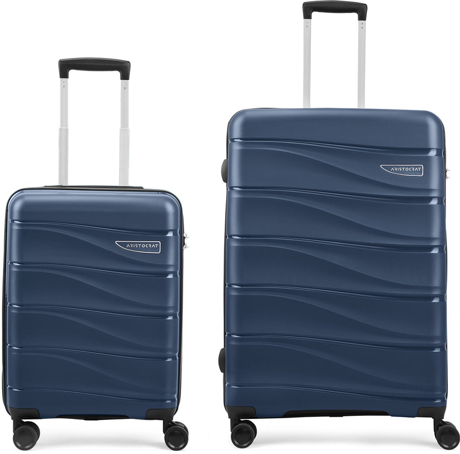 Image of ARISTOCRAT Hard Body Set of 2 Luggage 8 Wheels - Olympus 2P Set (Cabin+Large) - Trolley Bag - Blue