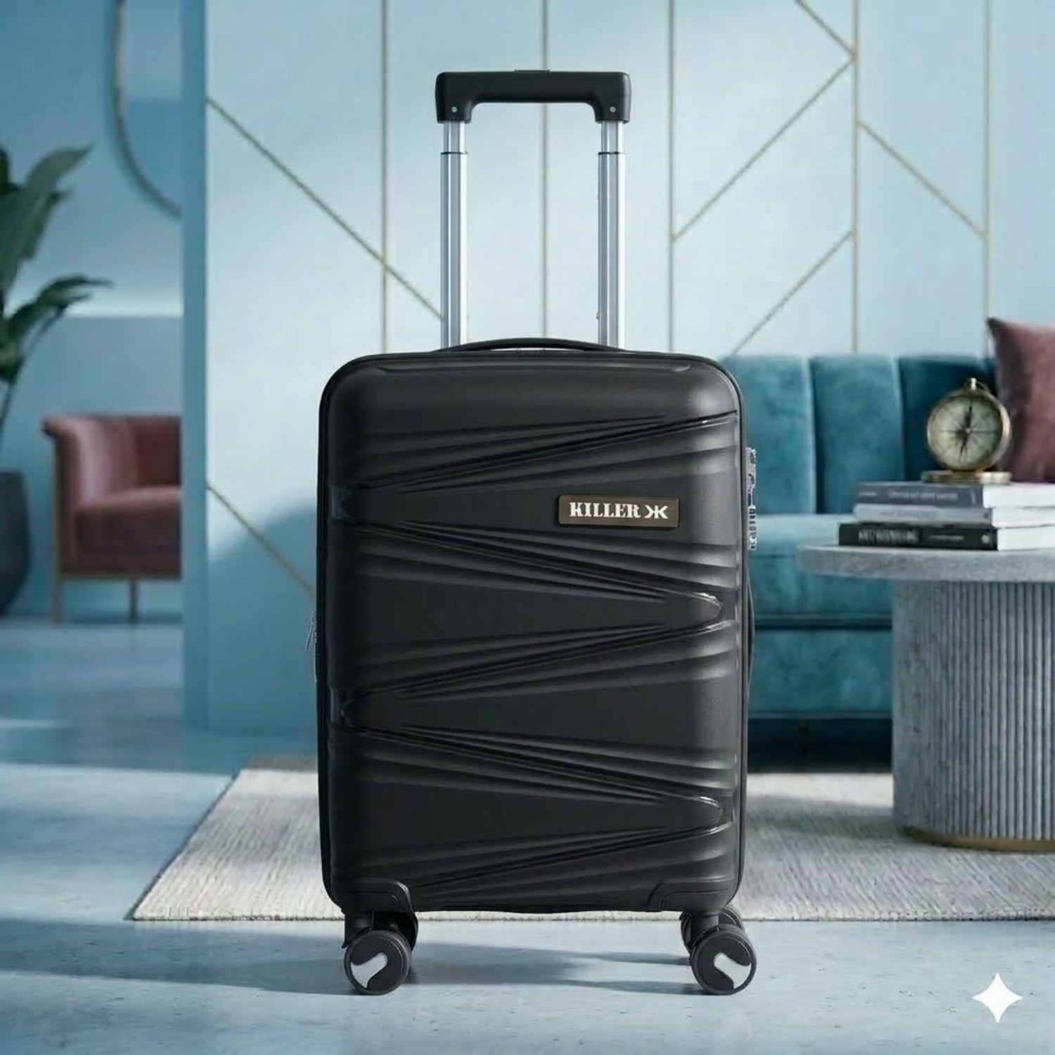KILLER Medium Check-in Suitcase 66cm 4-Wheels Black - Image 1