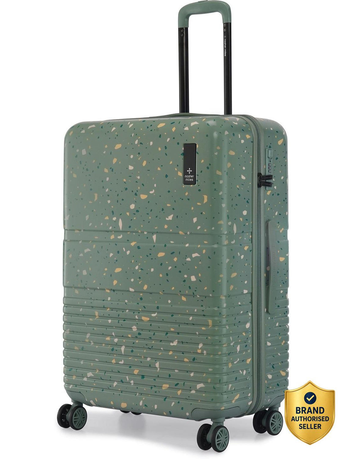 Image of SAFARI Medium Cabin Suitcase (65 cm) 8 Wheels - Brooklyn Printed Suitcse with TSA Lock - Teal