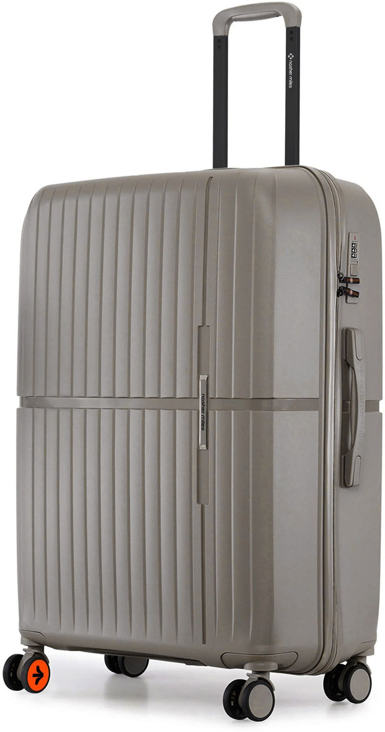 Image of NASHER MILES Large Check-in Suitcase (75 cm) 8 Wheels - Springfield Hard-Sided Polypropylene Check-in Luggage Champagne 75cm Trolley Bag - Khaki