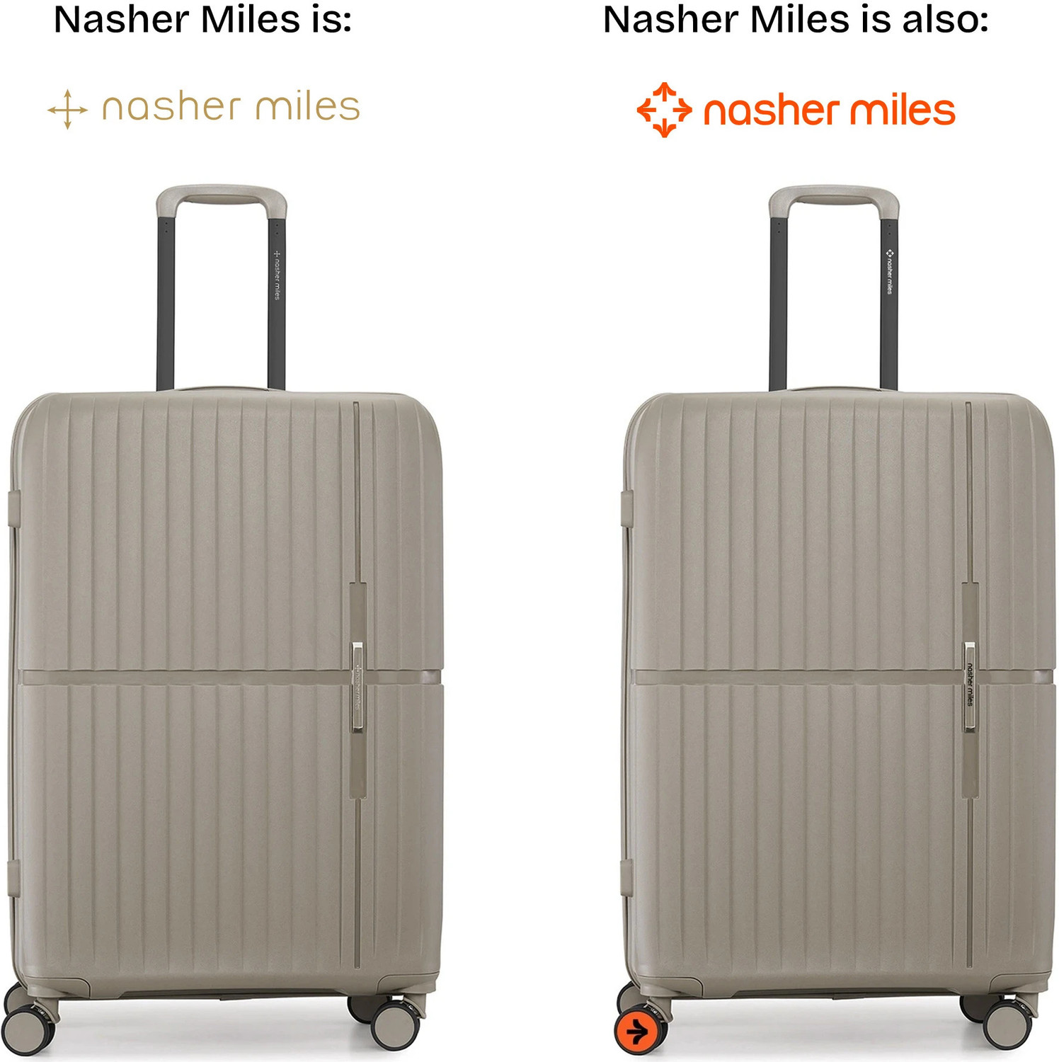 Image of NASHER MILES Large Check-in Suitcase (75 cm) 8 Wheels - Springfield Hard-Sided Polypropylene Check-in Luggage Champagne 75cm Trolley Bag - Khaki