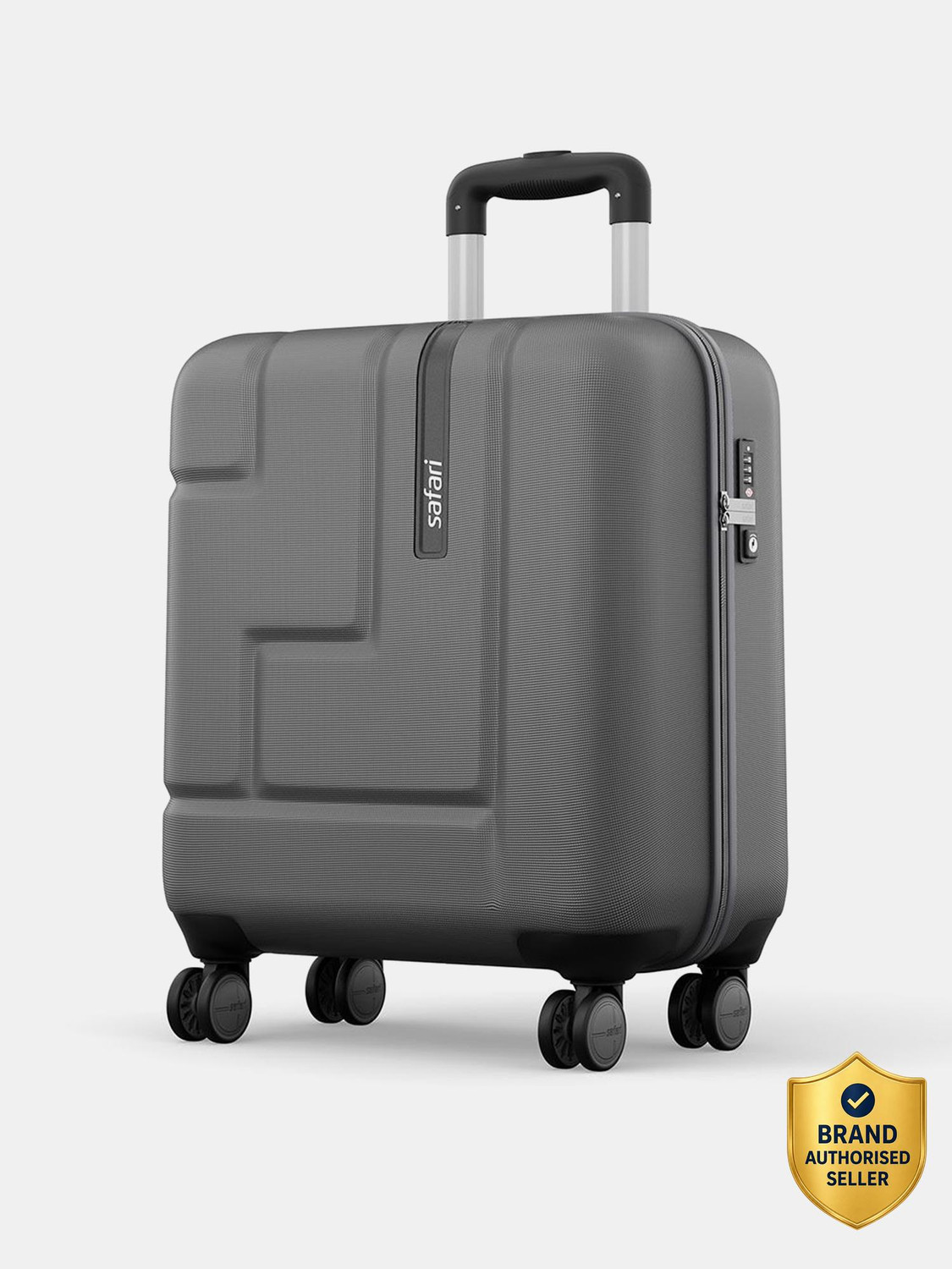 Image of SAFARI Small Cabin Suitcase (49 cm) 8 Wheels - Aviator 50 cm Cabin Overnighter Laptop pilot trolley bag,Hard case,360 Degree - Grey