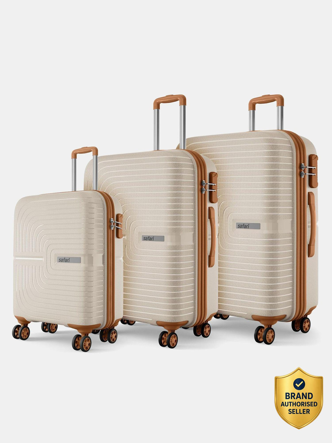 Image of SAFARI Large Cabin & Check-in Set (79 cm) 4 Wheels - OZONETSA - Blue
