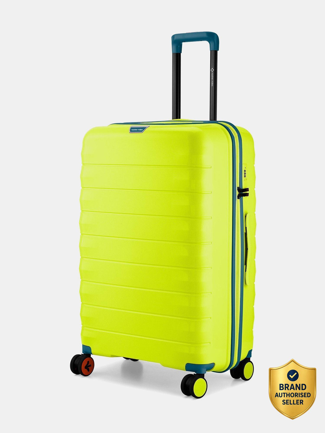 Image of NASHER MILES Large Check-in Suitcase (75 cm) 8 Wheels - Springfield Hard-Sided Polypropylene Check-in Luggage Champagne 75cm Trolley Bag - Khaki
