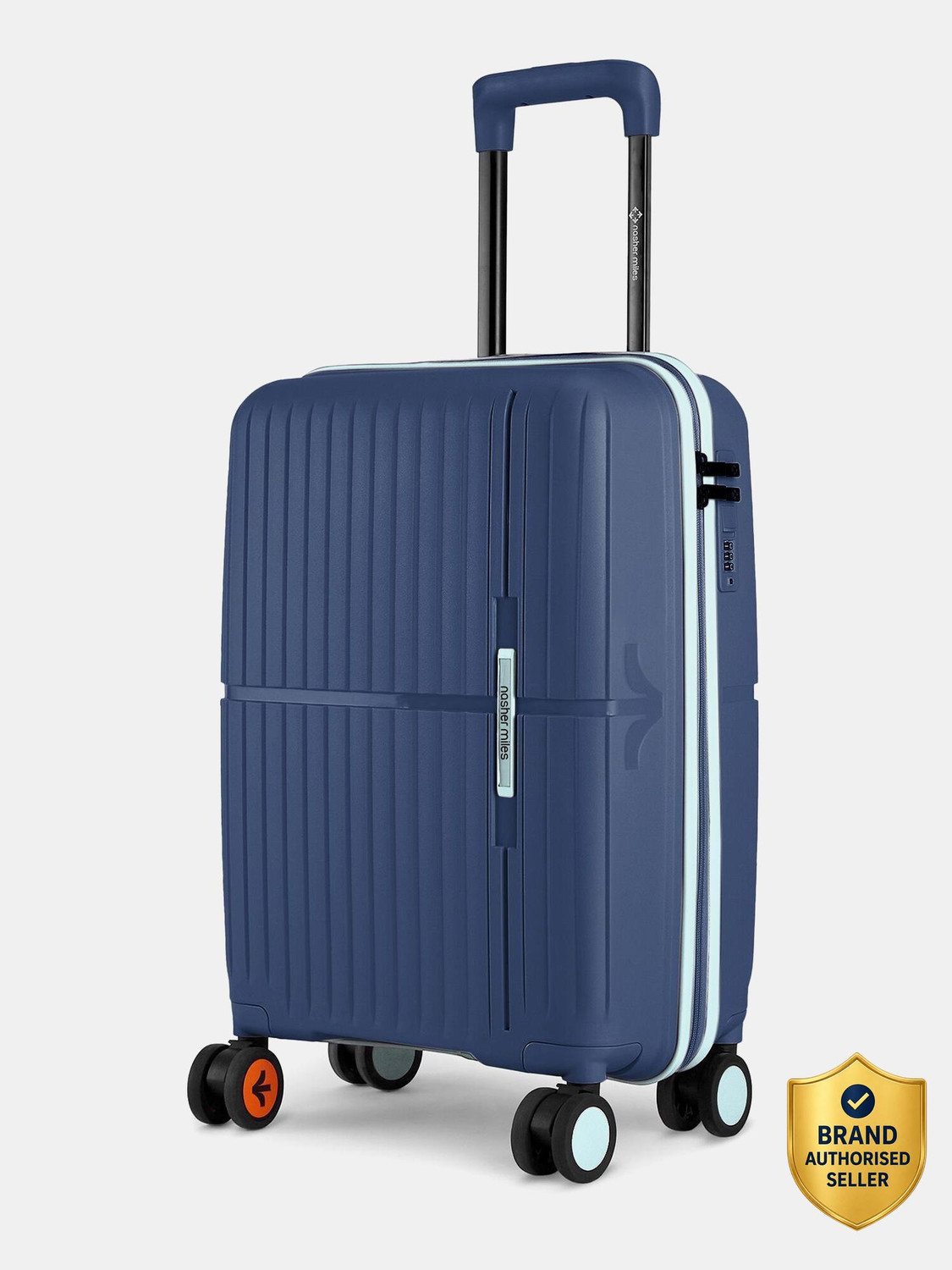 Image of NASHER MILES Hard Body Set of 2 Luggage 8 Wheels - Venice Hard-Side Polycarbonate Printed Terrazzo Black Trolley Bag(55&65cm) - Black