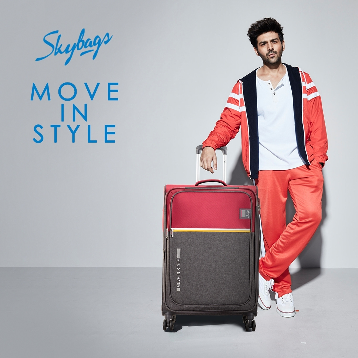 Image of SKYBAGS Large Check-in Suitcase (71 cm) 8 Wheels - SNATCH 8W STR (H) 71 RED-GREY - Red