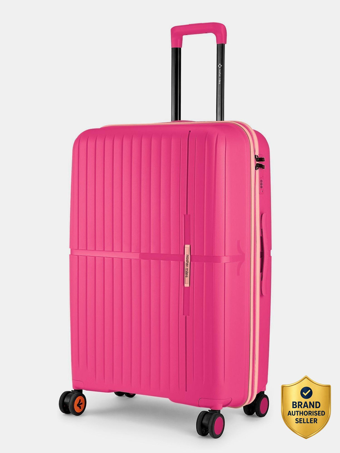 Image of NASHER MILES Hard Body Set of 2 Luggage 8 Wheels - Springfield HardSide Polypropylene Luggage Set of 2 Pink Trolley Bag(65&75cm) - Pink