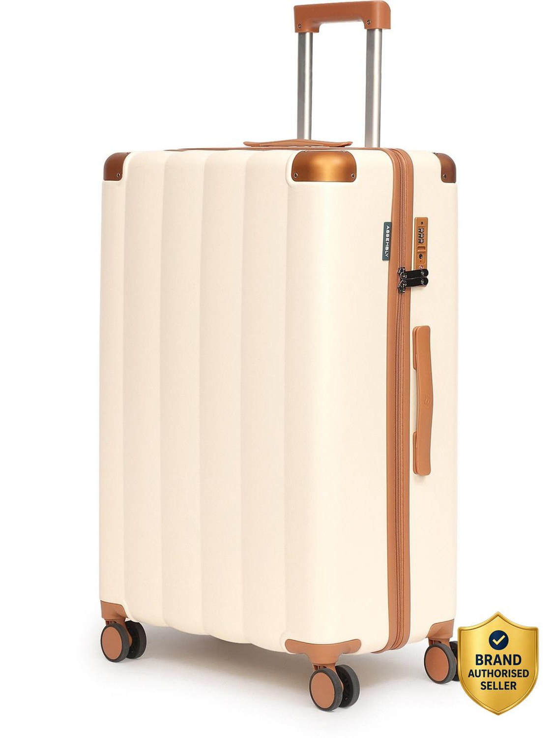 Image of Assembly Small Cabin Suitcase (36 cm) 8 Wheels - Premium Polycarbonate Hardsided luggage 20 inch and TSA Lock for Flights Travel - Beige